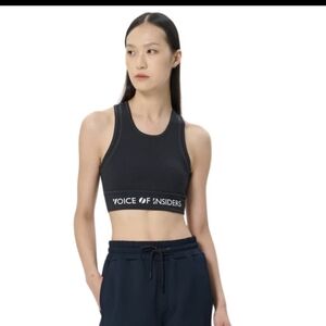 Voice of Insiders Sports T Bra Small Black Racerback Compression Support Gym Top